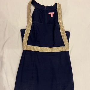 Gold and Navy Lilly Pulitzer Eliana Dress